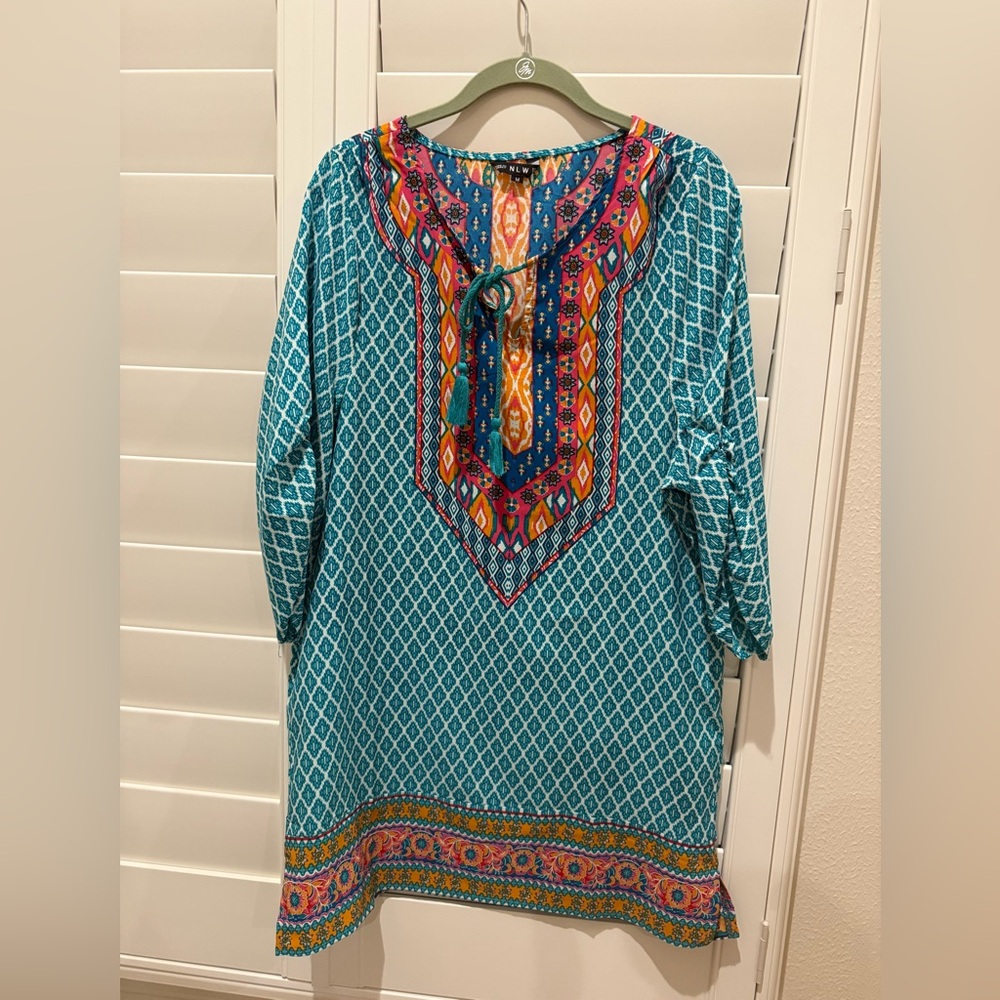 Colorful Patterned Long Top by NLW